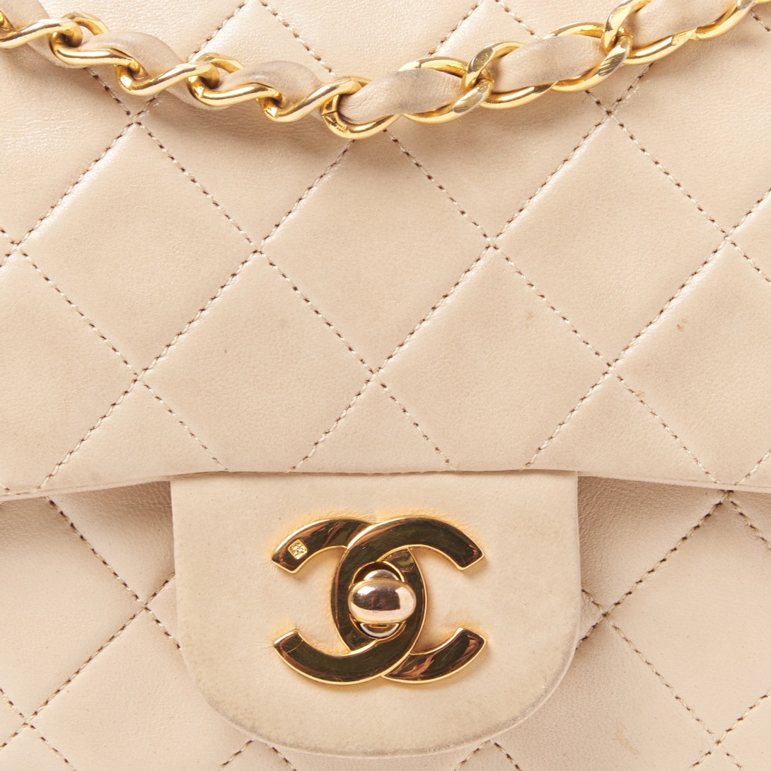 Chanel Lambskin Quilted Small Double Flap Beige 6 of 9