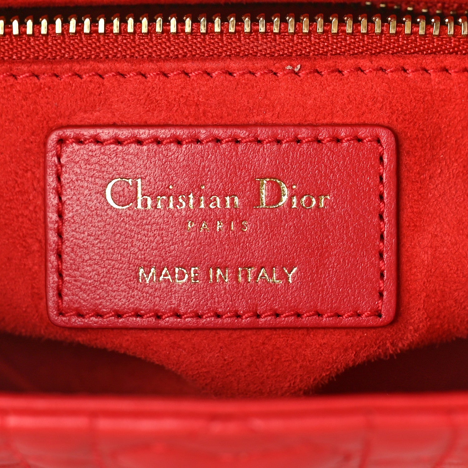 Christian Dior Lambskin Cannage Dioramour Small My ABCDior Lady Dior Spicy Red 6 of 9