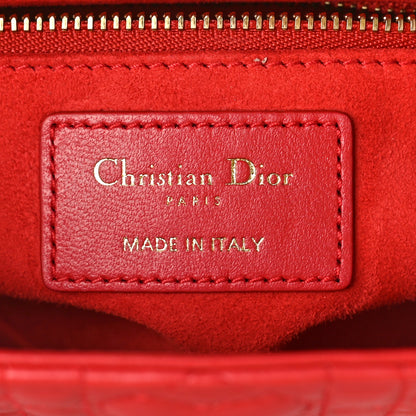 Christian Dior Lambskin Cannage Dioramour Small My ABCDior Lady Dior Spicy Red 6 of 9