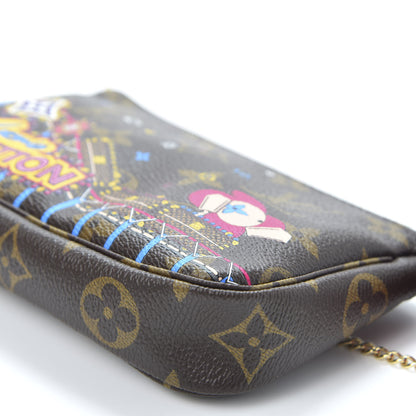 Louis Vuitton Monogram 2020 Christmas Animation Roller Coaster Mini Pochette Accessories Pivoine 6 of 11