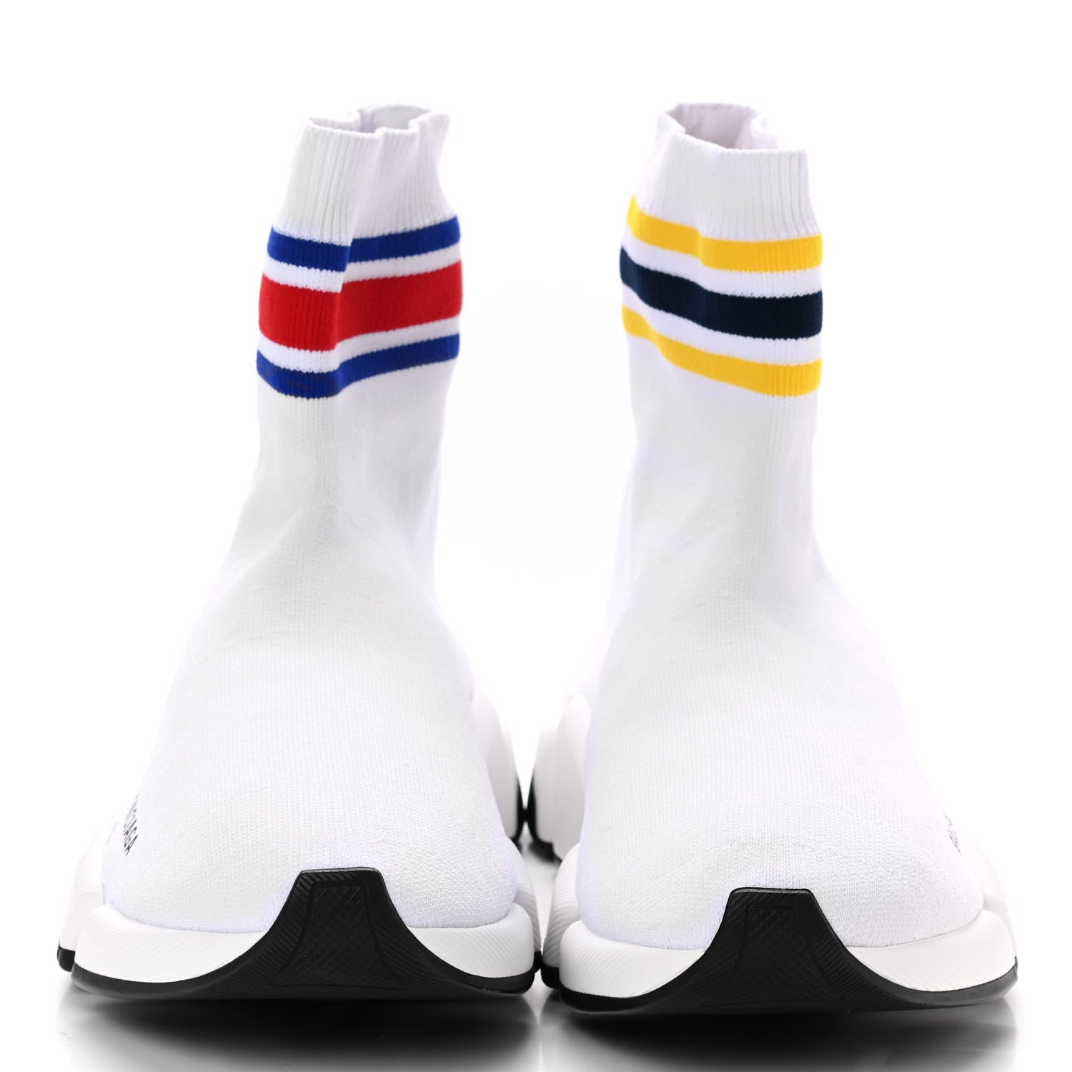 Balenciaga Technical 3D Recycled Knit Striped Womens Speed 2.0 Sneakers 40 White Multicolor 2 of 9
