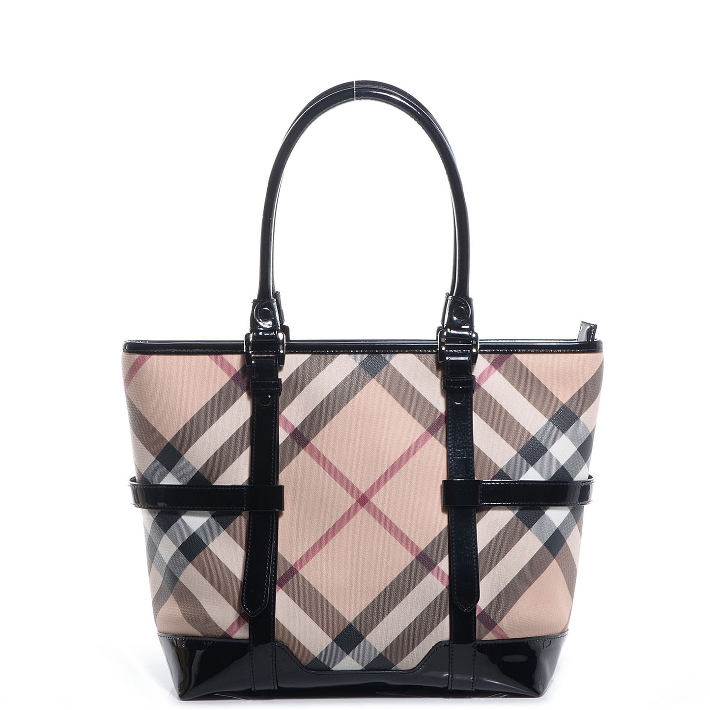 Patent Nova Check Tote Black