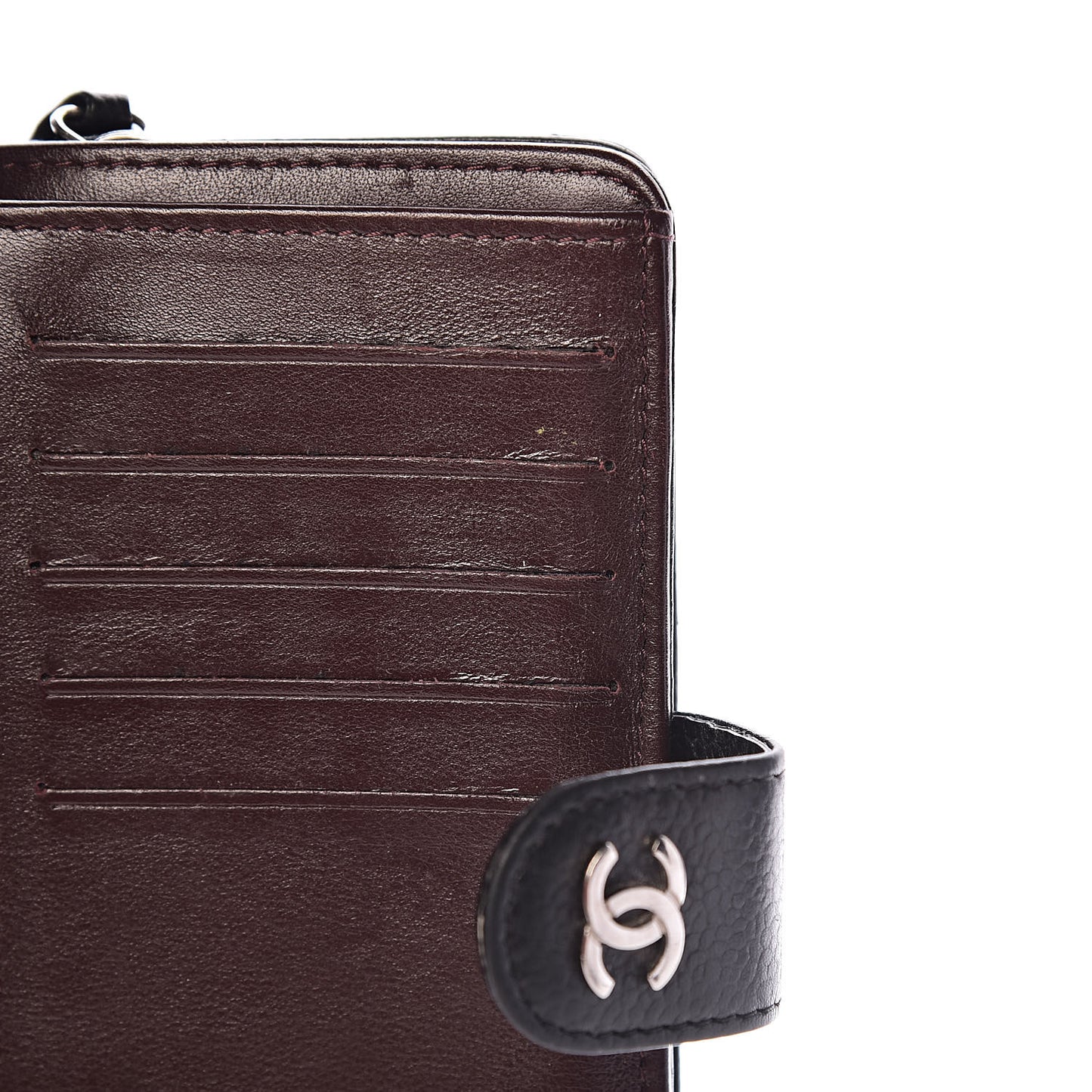 Caviar Quilted Zipped Pocket Wallet Black