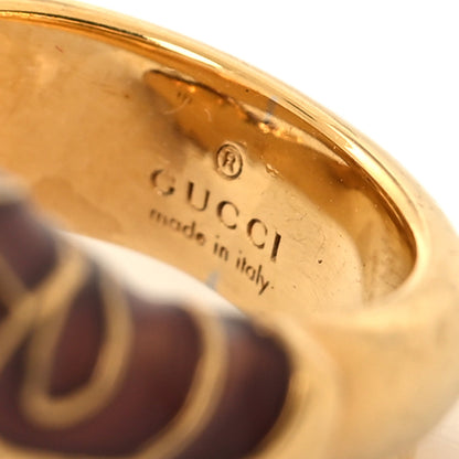 Gucci Tiger Heads Double Wrap Ring 49 5 Aged Gold Red 4 of 5