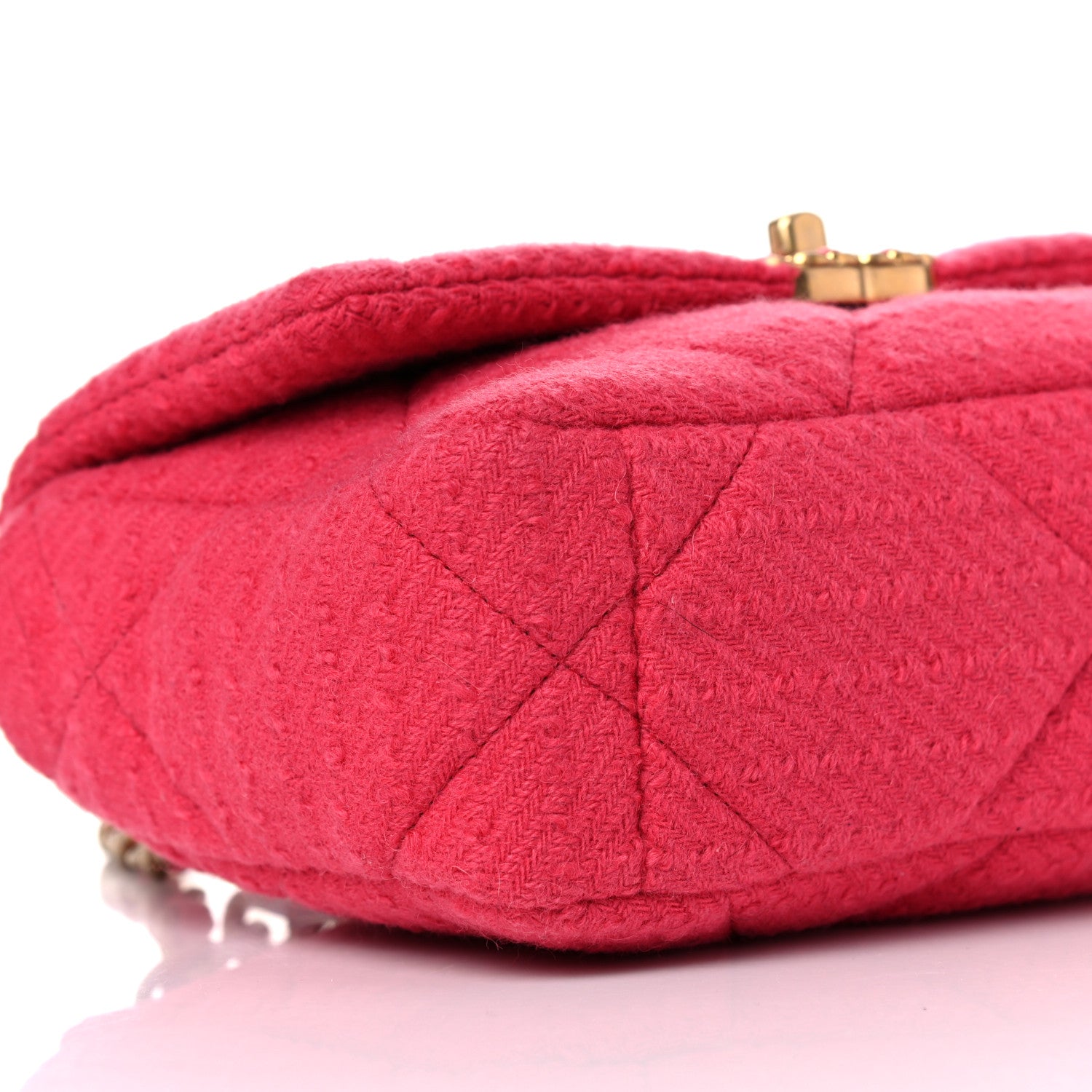 Chanel Tweed Quilted Medium Chanel 19 Flap Raspberry 8 of 10