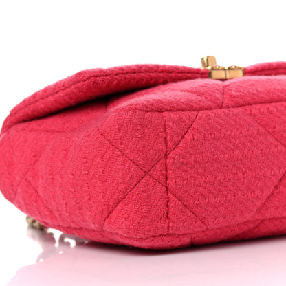 Chanel Tweed Quilted Medium Chanel 19 Flap Raspberry 8 of 10