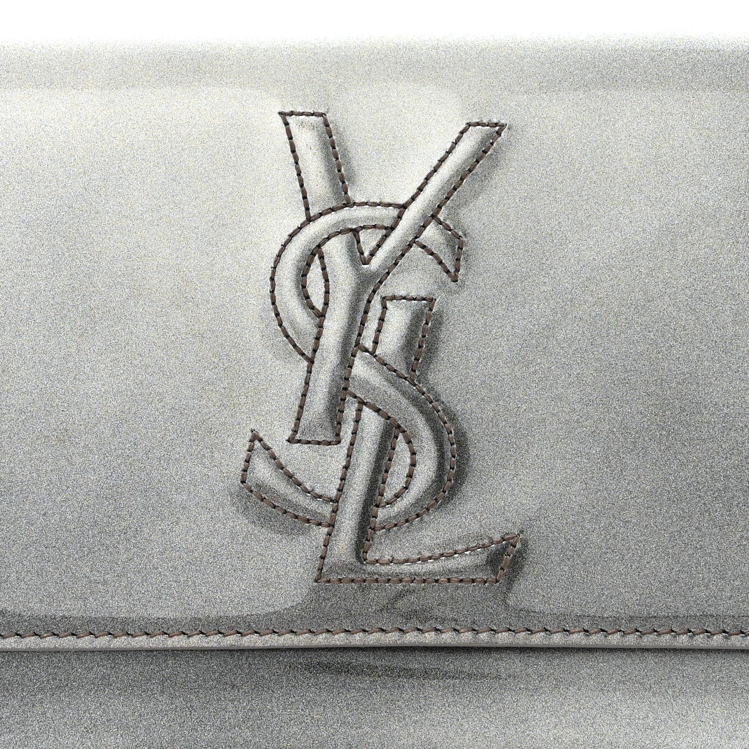 Saint Laurent Patent Large Belle De Jour Clutch Grey 8 of 11