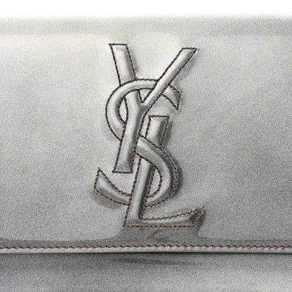 Saint Laurent Patent Large Belle De Jour Clutch Grey 8 of 11