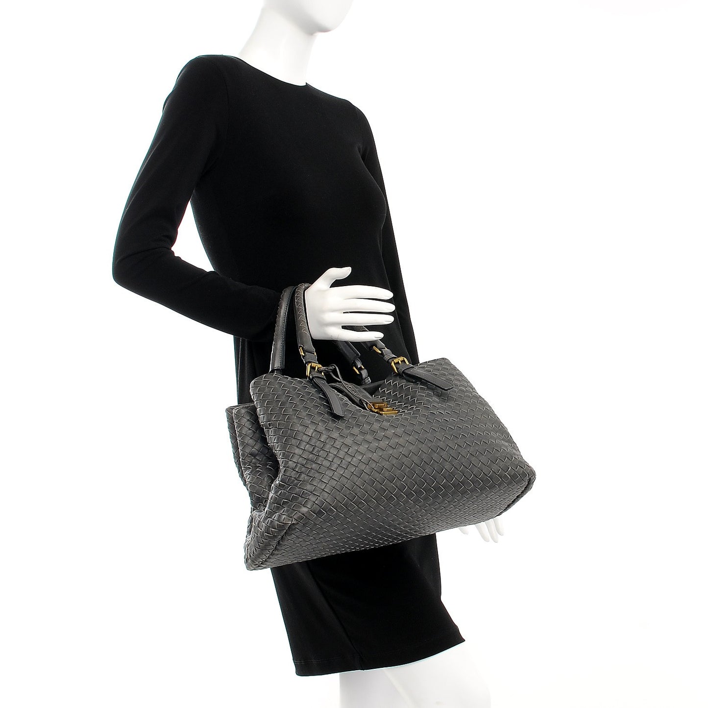 Nappa Intrecciato Roma Tote Ferro Gray