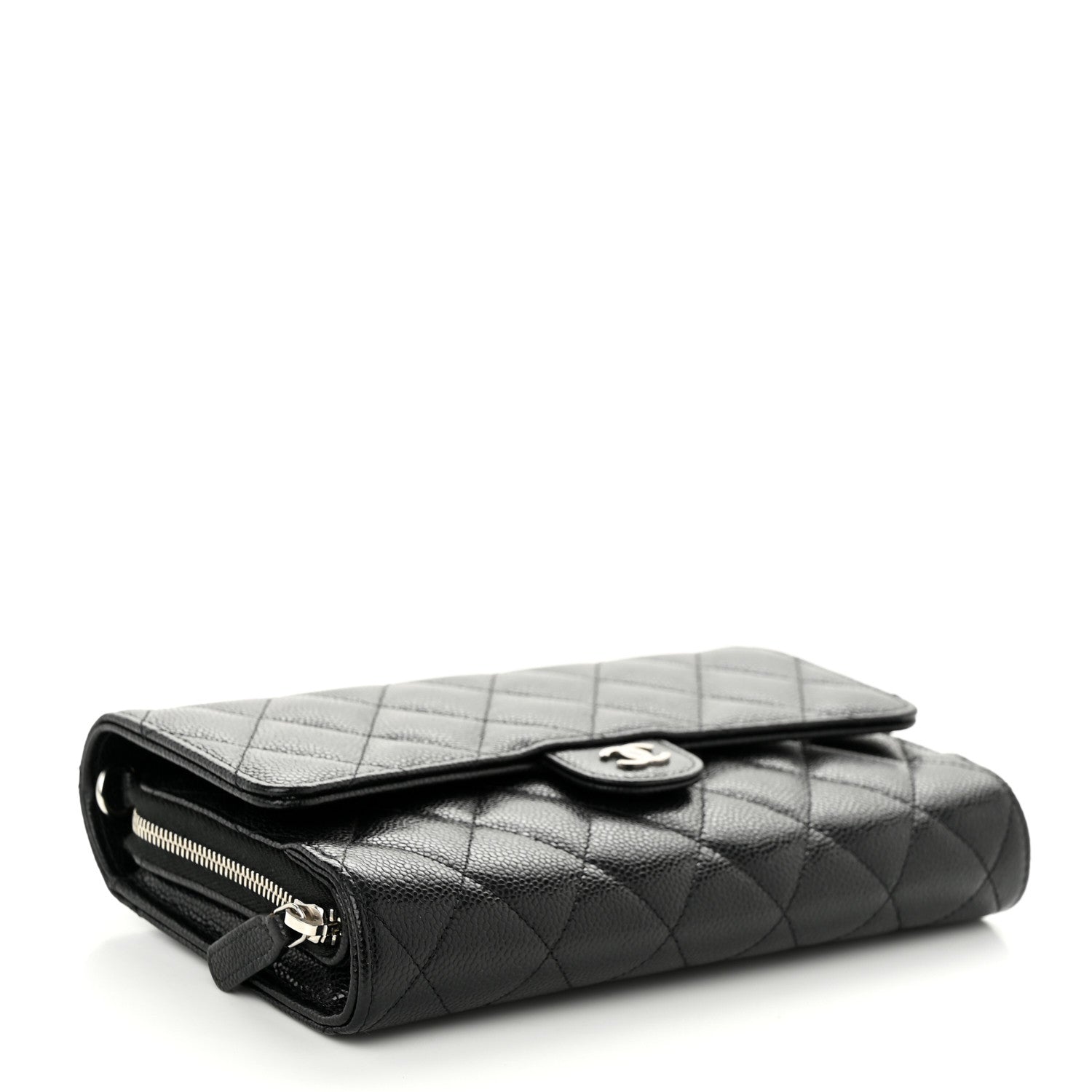 Chanel Caviar Quilted Phone Holder Wallet on Removable Chain Black 4 of 12