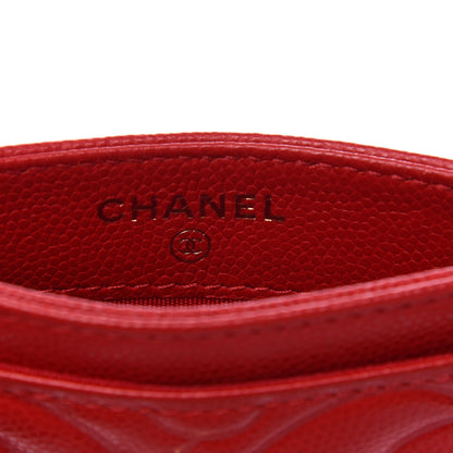 Chanel Caviar Camellia Embossed Card Holder Red 6 of 9