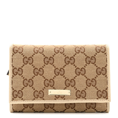 Gucci Monogram Two Fold Wallet Beige 1 of 10