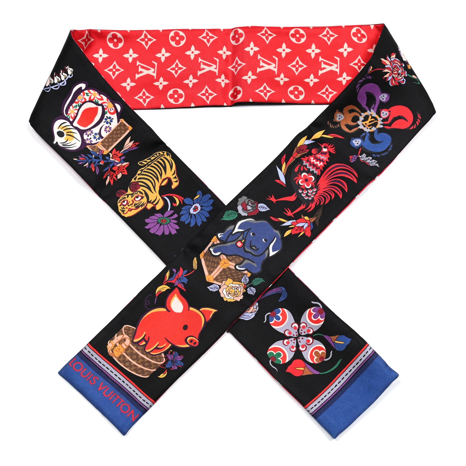 Louis Vuitton Silk Monogram Superstition Bandeau Black 1 of 3