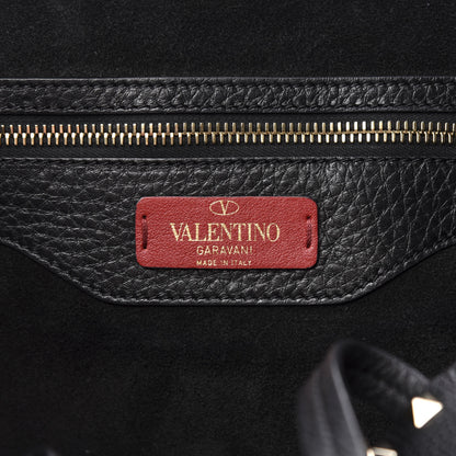 Valentino Garavani Grained Calfskin Rockstud Shoulder Tote Black 8 of 10