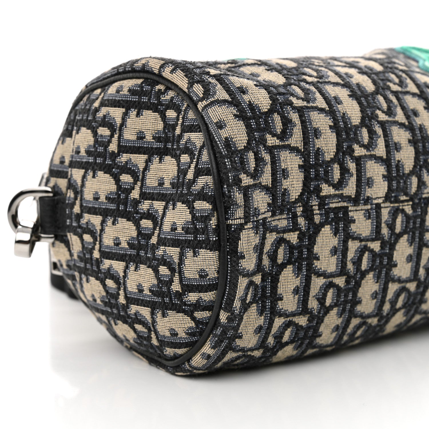 Christian Dior X KENNY SCHARF Oblique Canvas Embroidered Patches Roller Messenger Bag Charcoal 9 of 12