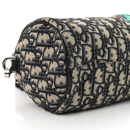 Christian Dior X KENNY SCHARF Oblique Canvas Embroidered Patches Roller Messenger Bag Charcoal 9 of 12