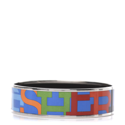 Hermes Enamel Wide Printed Capitales Bracelet 70 1 of 4
