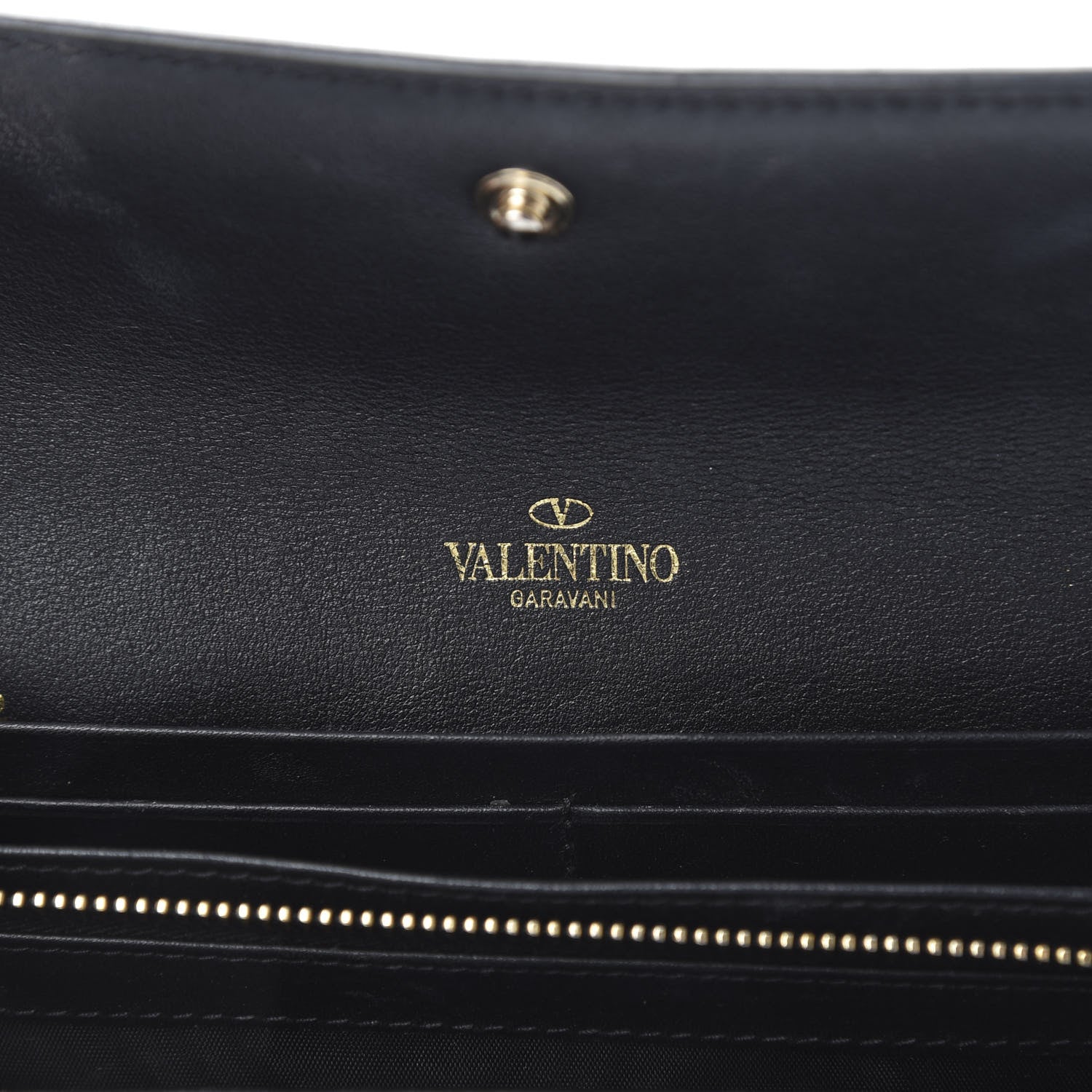 Valentino Garavani Calfskin Rockstud Wristlet Travel Wallet Black 6 of 13