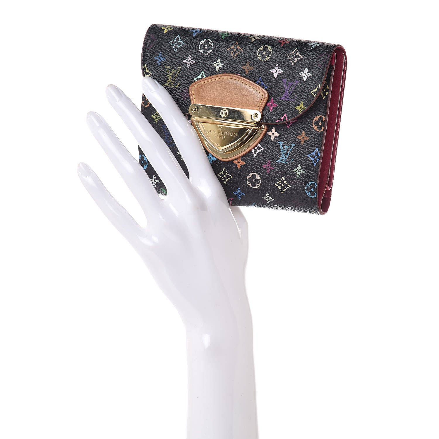 Louis Vuitton Monogram Multicolor Joey Wallet Black Grenade 2 of 11