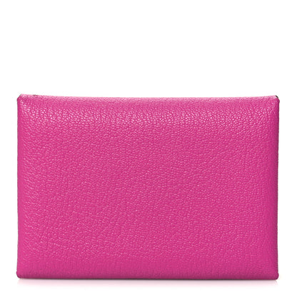 Hermes Chevre Mysore Calvi Duo Card Case Rose Pourpre 1 of 12