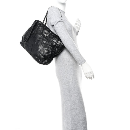 Chanel Glazed Calfskin Large Twisted Tote Black 2 of 10