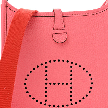 Hermes Taurillon Clemence Amazone Evelyne TPM Rose Azalee Rouge Pivoine 8 of 10