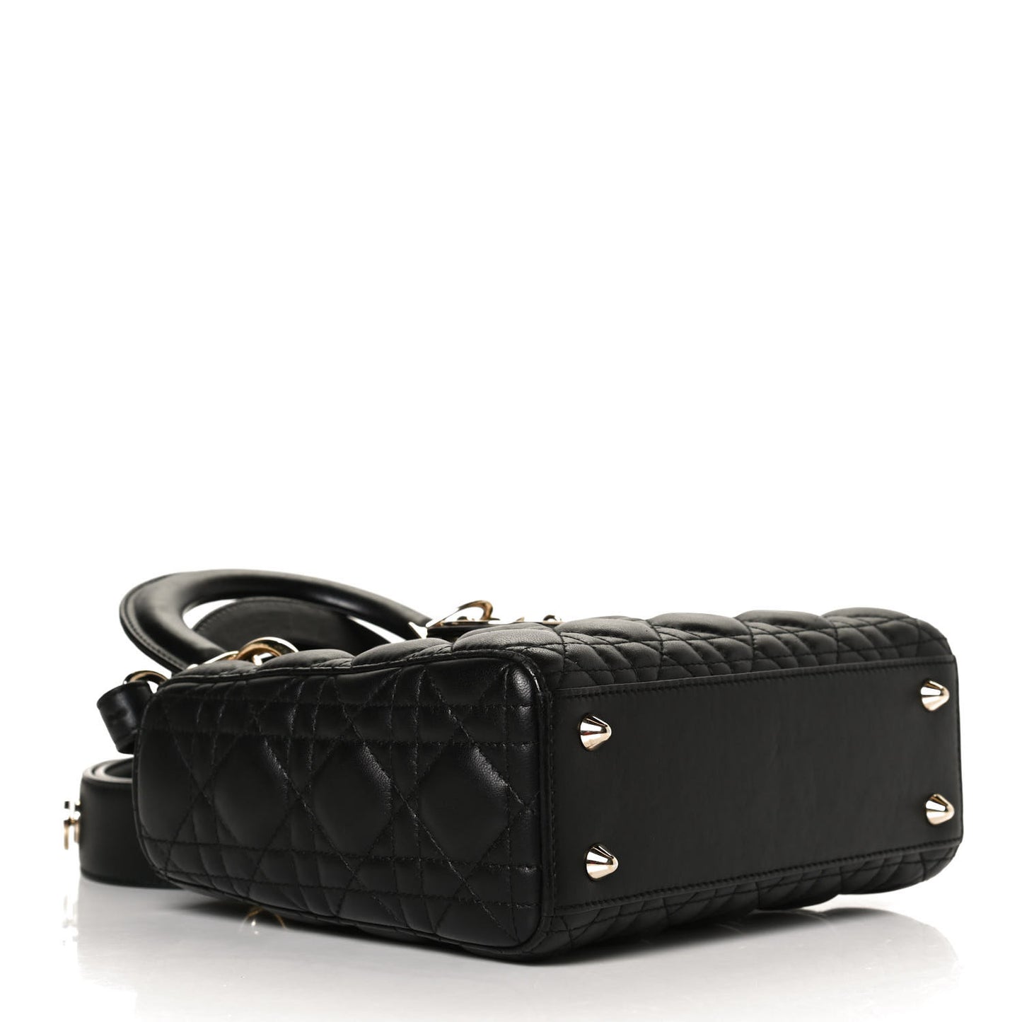 Lambskin Cannage Small Lucky Badges My Lady Dior Black