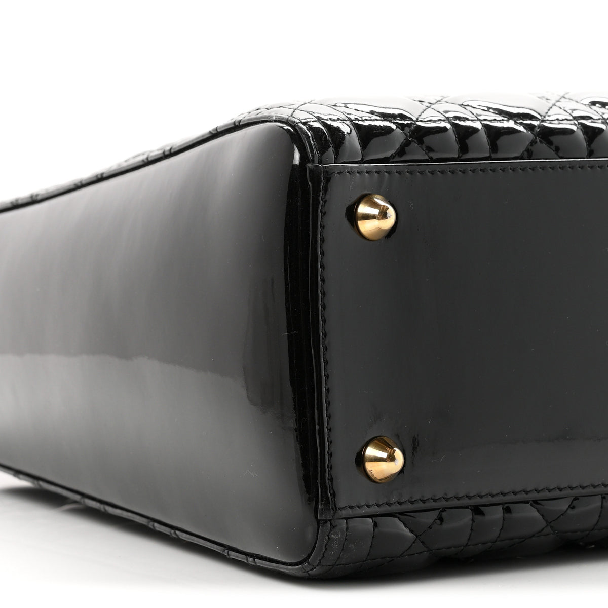 Patent Cannage Large Lady Dior Black