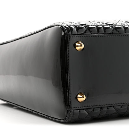 Christian Dior Patent Cannage Large Lady Dior Black 9 of 10