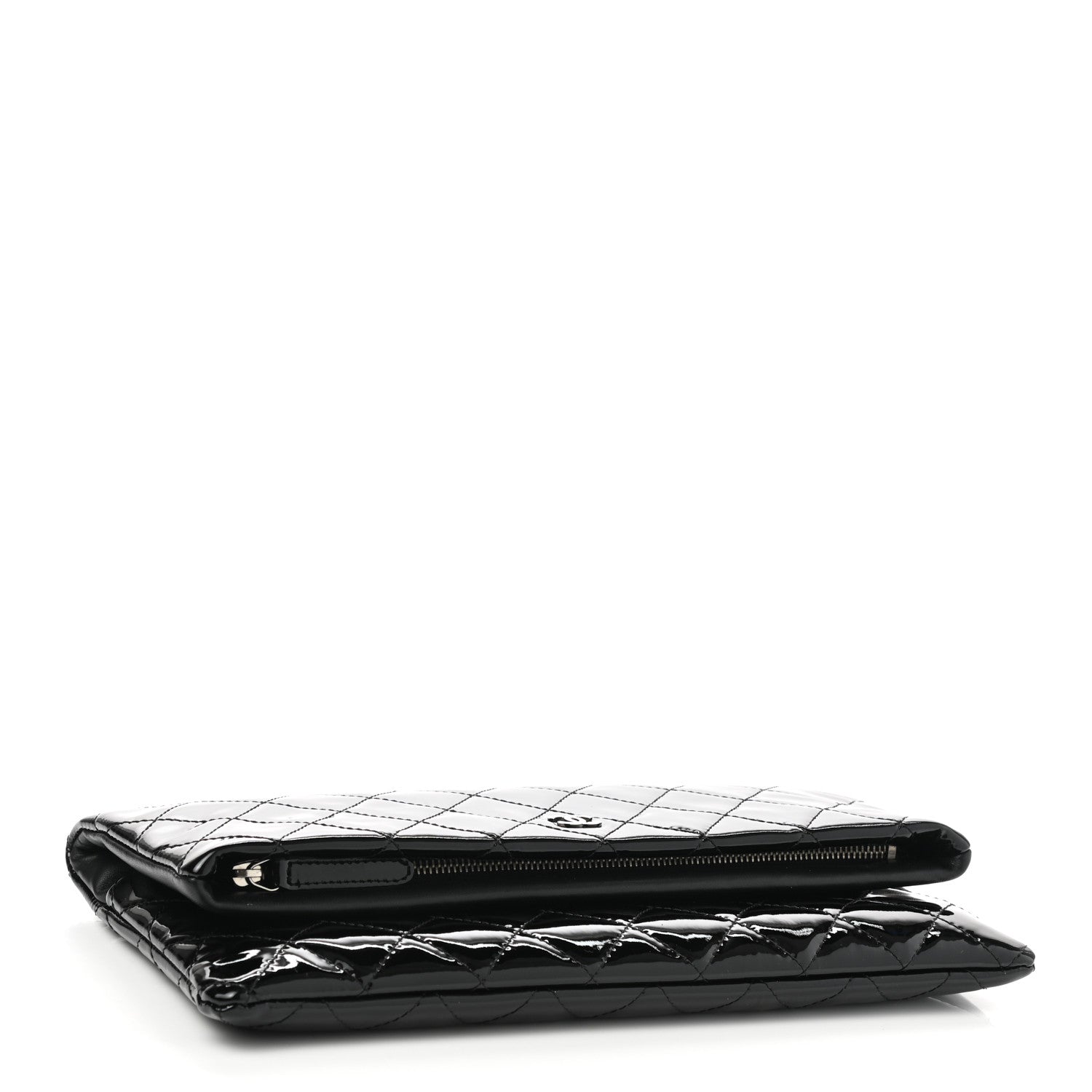 Chanel Patent Calfskin Quilted Beauty CC Clutch Black 3 of 7