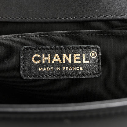 Chanel Calfskin Chevron Quilted Medium Boy Flap Black 6 of 15