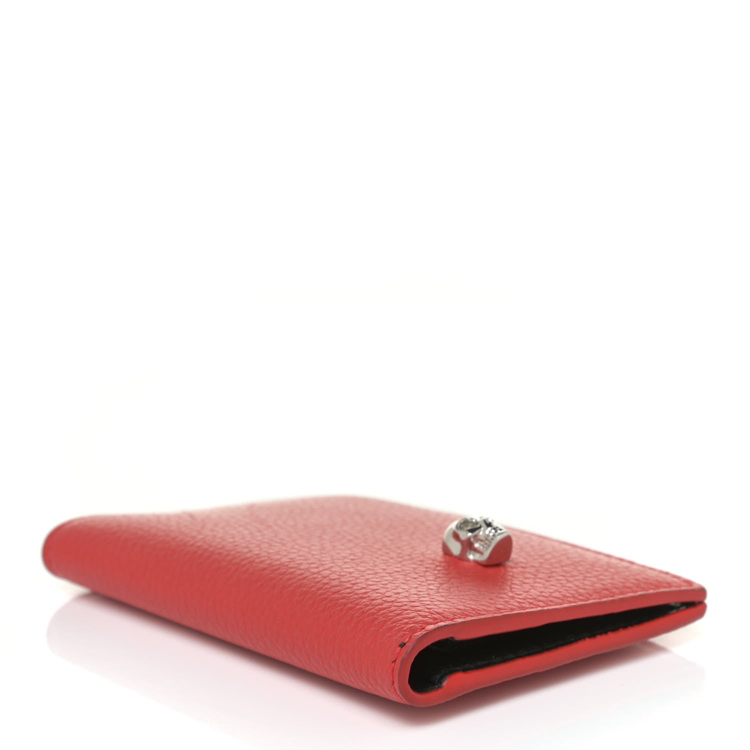 Alexander McQueen Grained Calfskin Small Skull Pocket Organizer Red 4 of 10
