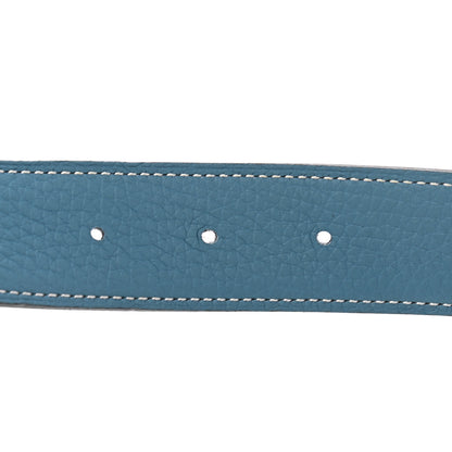 Hermes Box Togo 32mm H Belt 85 Black Blue Jean 4 of 7