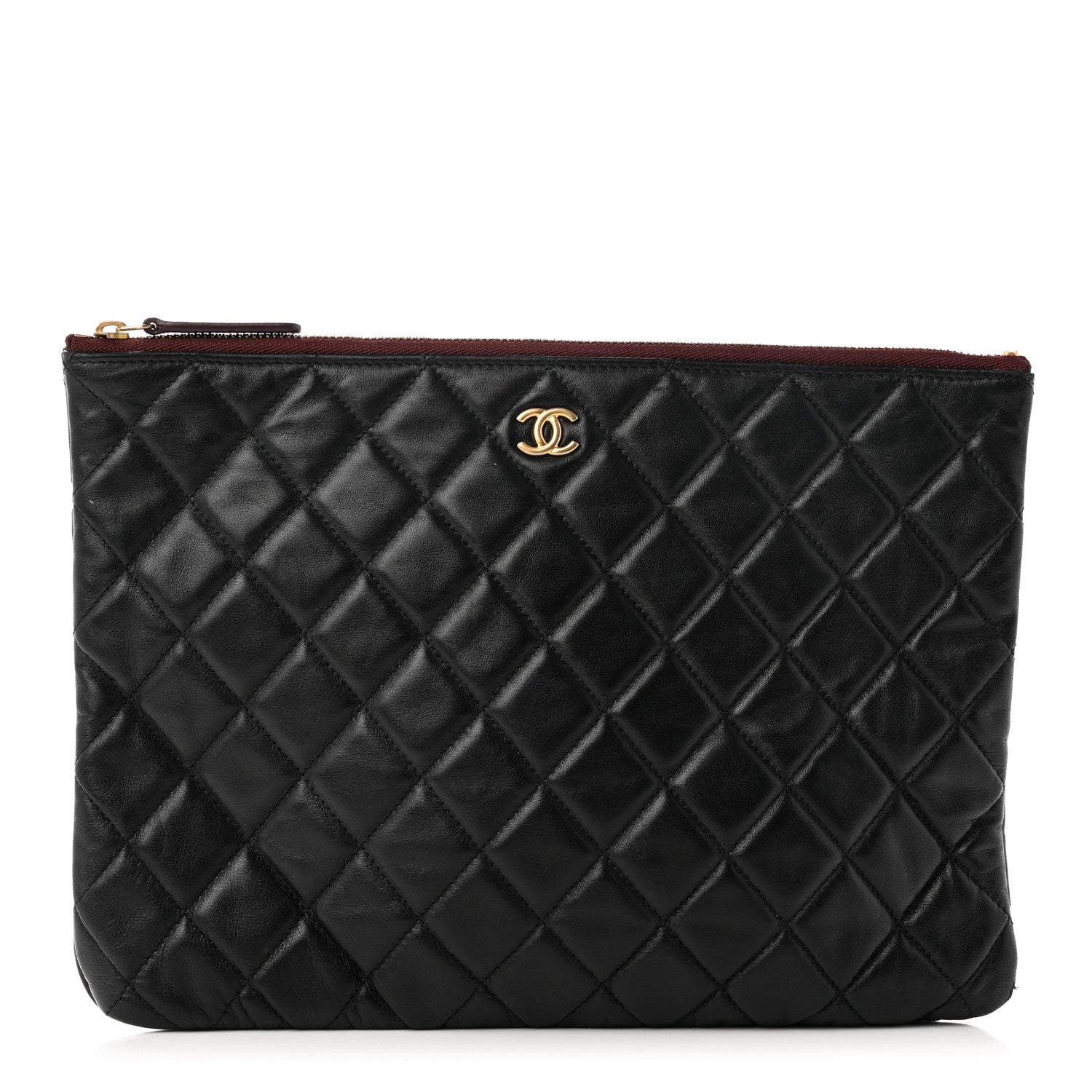 Chanel Lambskin Quilted Medium Cosmetic Case Black 1 of 8