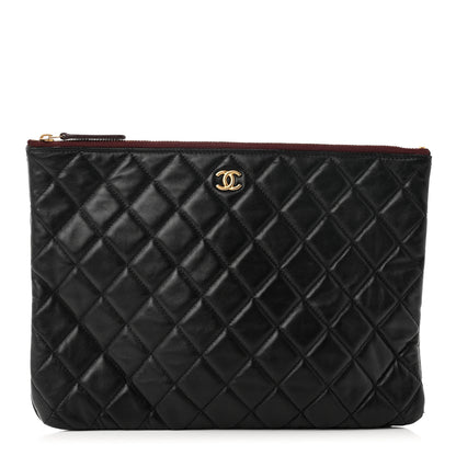 Chanel Lambskin Quilted Medium Cosmetic Case Black 1 of 8