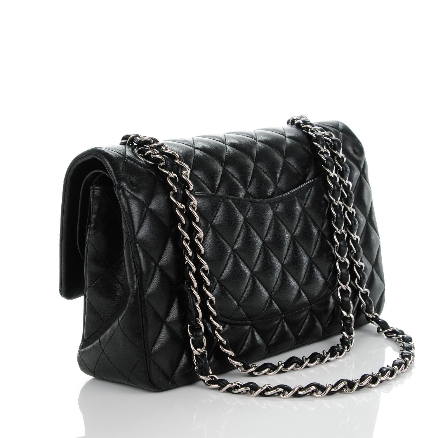 Chanel Lambskin Quilted Medium Double Flap Black 3 of 10