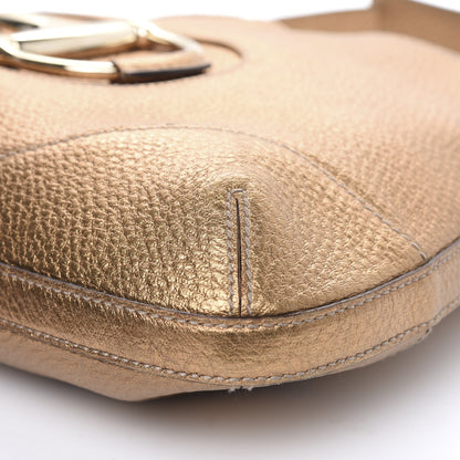 Gucci Metallic Pebbled Calfskin Hasler Hobo Gold 9 of 15