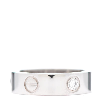 Cartier 18K White Gold 3 Diamond 5.5mm LOVE Ring 54 7 3 of 8