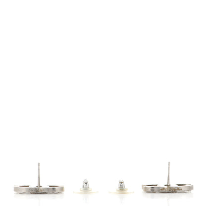 Chanel Baguette Crystal CC Earrings Silver 3 of 7