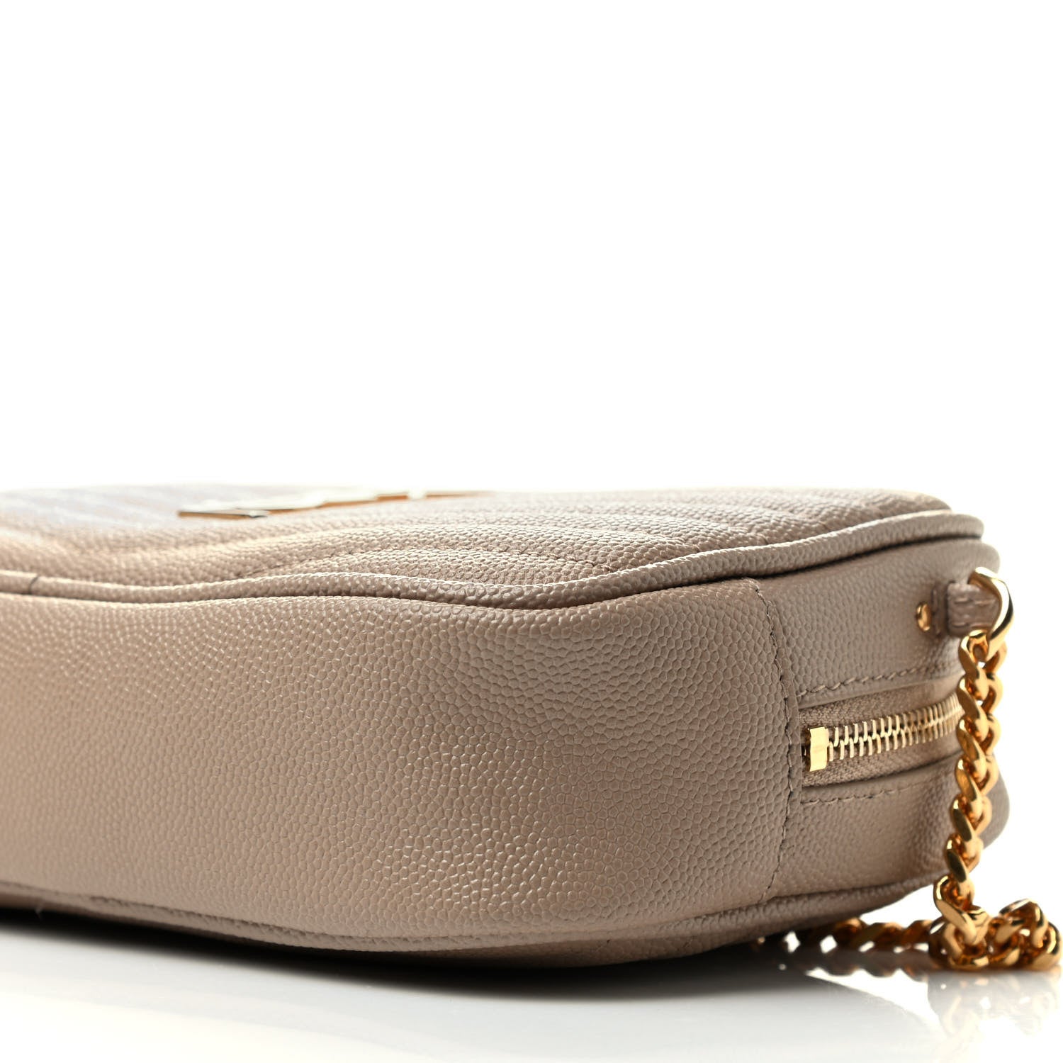 Saint Laurent Grain De Poudre Matelasse Monogram Mini Lou Camera Bag Dark Beige 10 of 10
