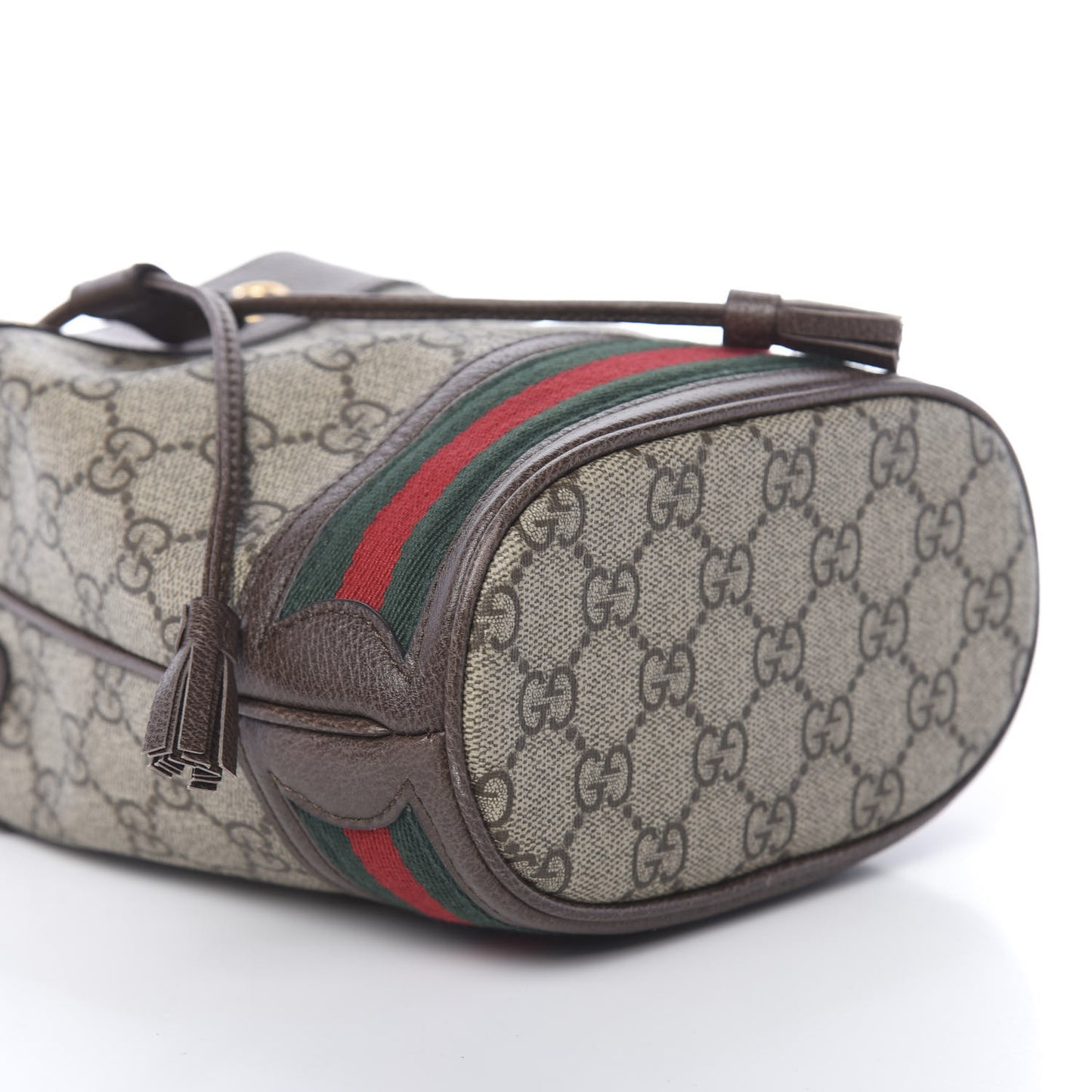 GG Supreme Monogram Web Mini Ophidia Bucket Bag Brown