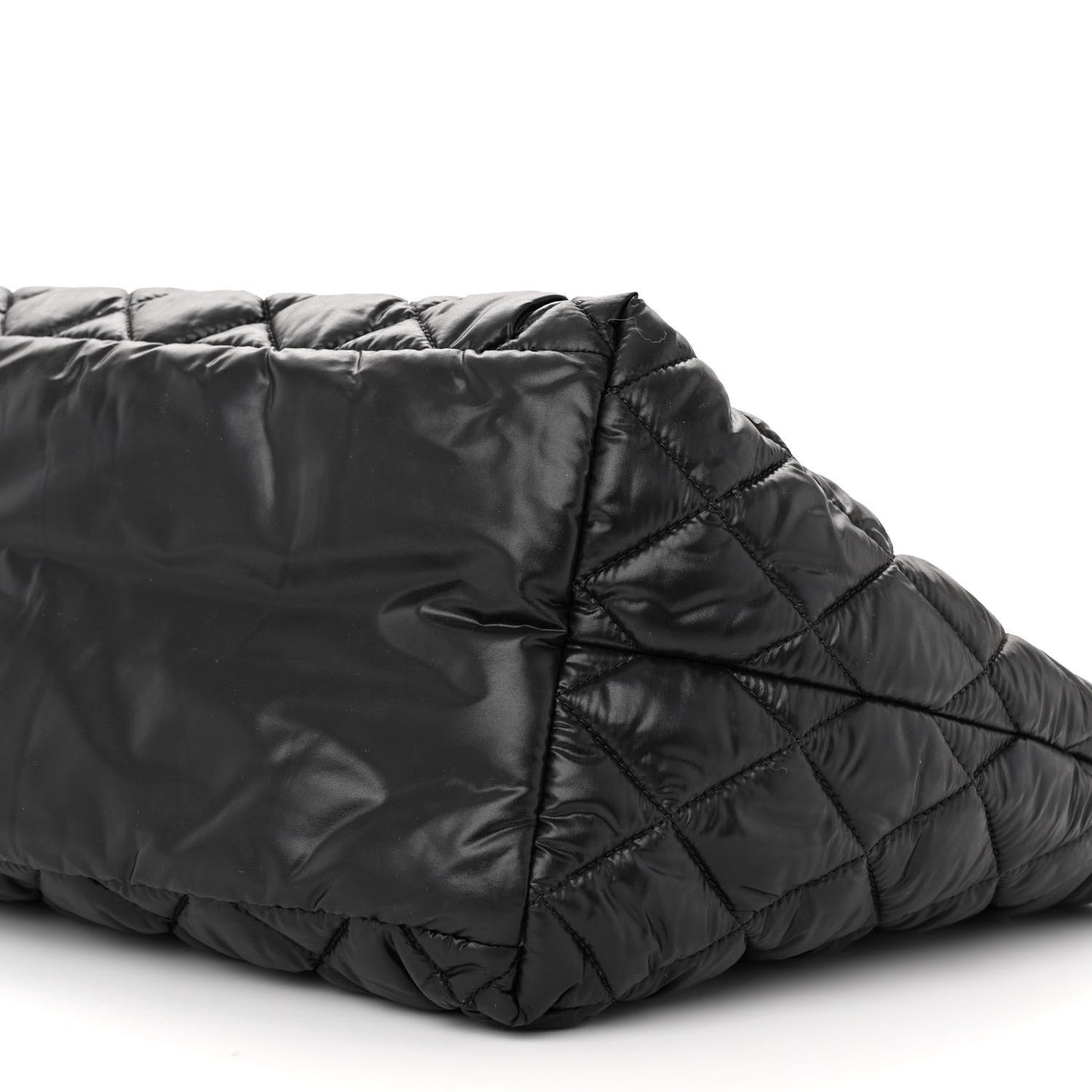 Nylon Quilted Small Coco Cocoon Tote Black