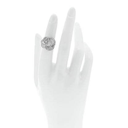 Chanel 18K White Gold Diamond Fil de Camelia Ring 48 4.5 2 of 7