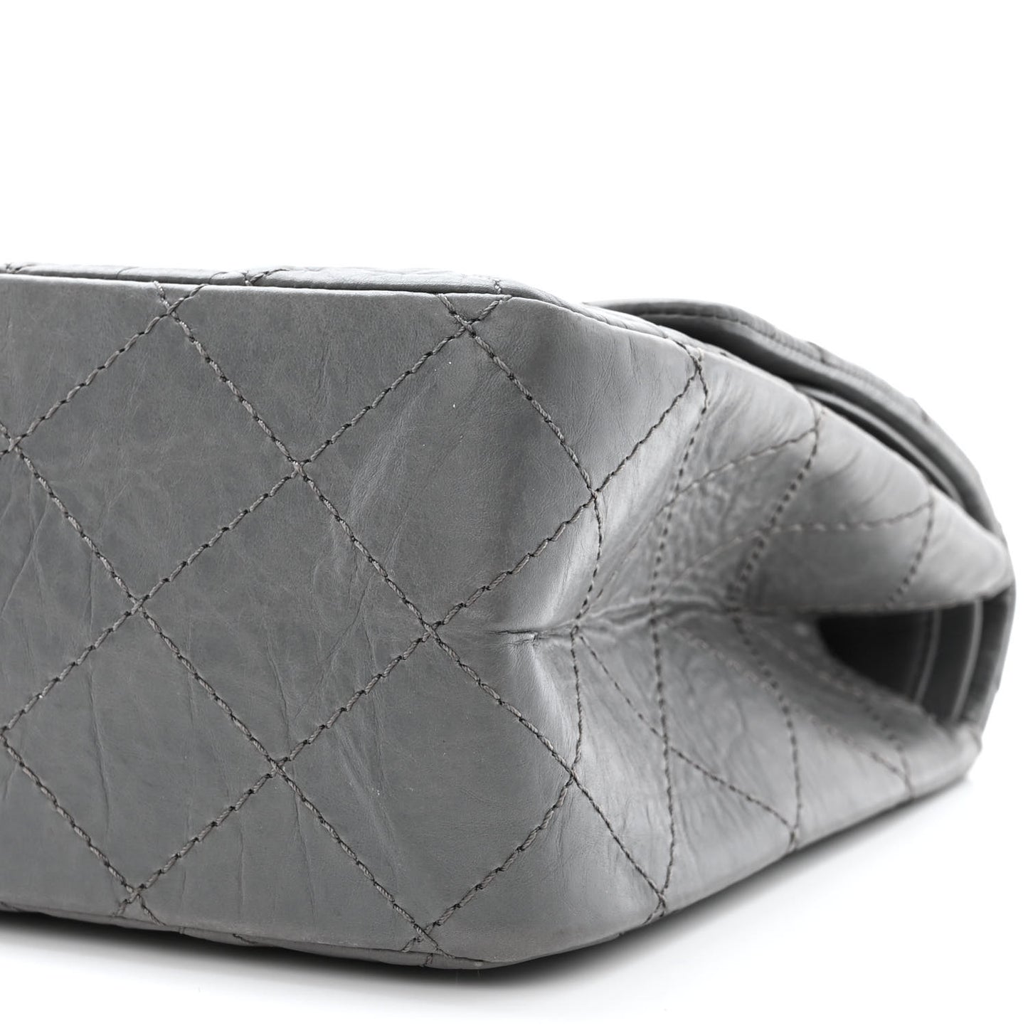 Aged Calfskin Quilted 2.55 Reissue 227 Flap Grey