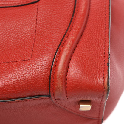 Celine Drummed Calfskin Mini Luggage Coquelicot 10 of 17