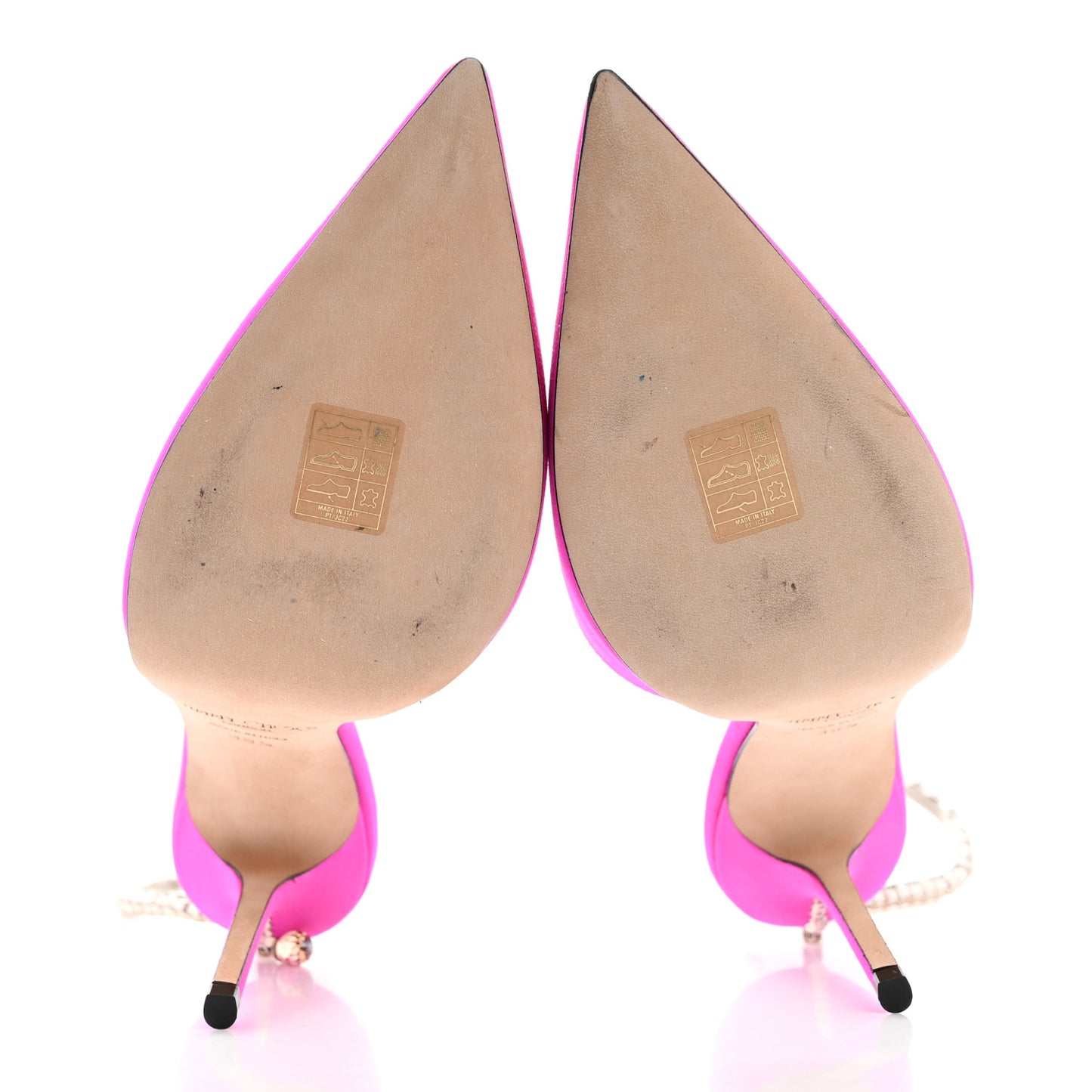 Satin Crystal Saeda 100 Pumps 39.5 Fuchsia