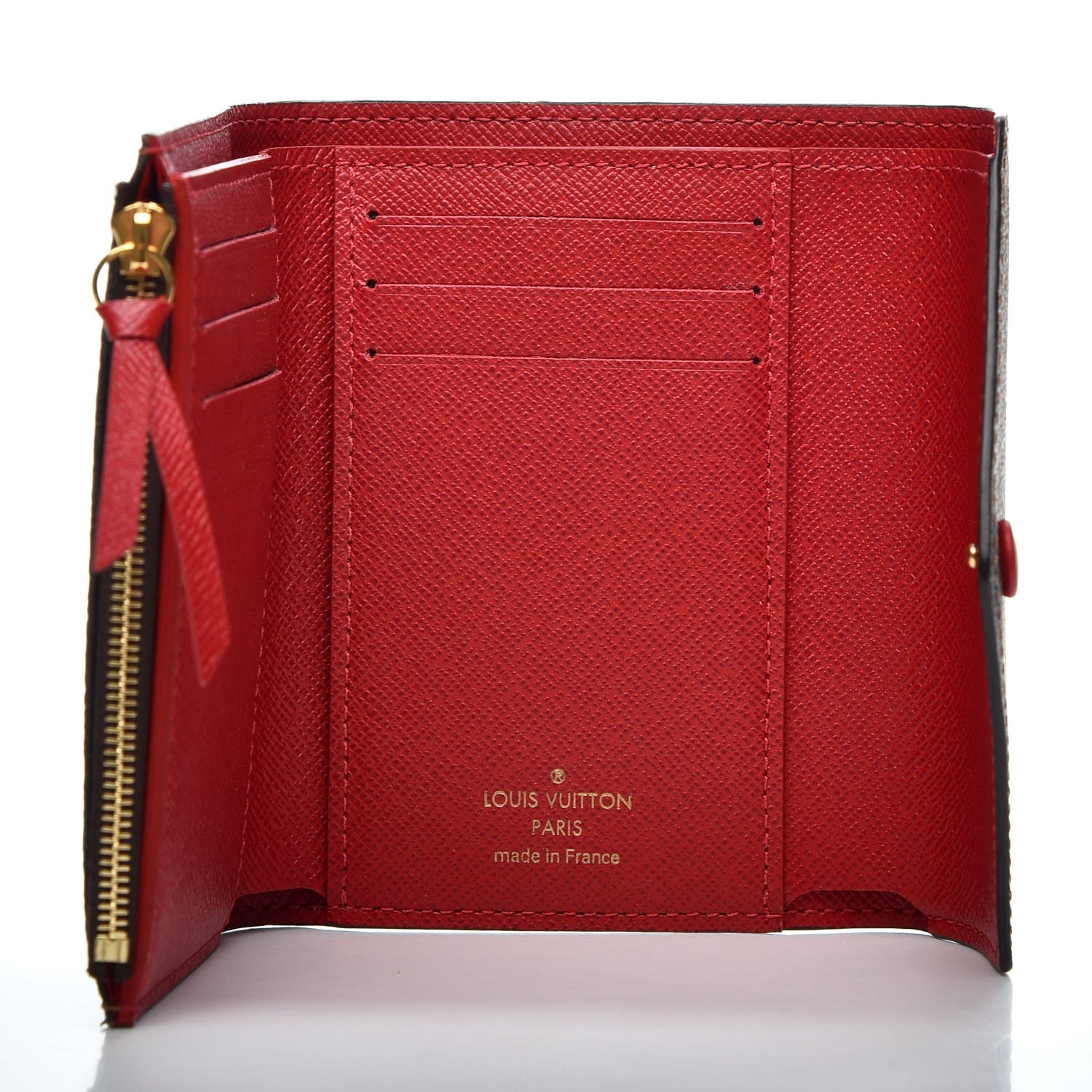 Louis Vuitton Damier Ebene Victorine Wallet Red 3 of 7