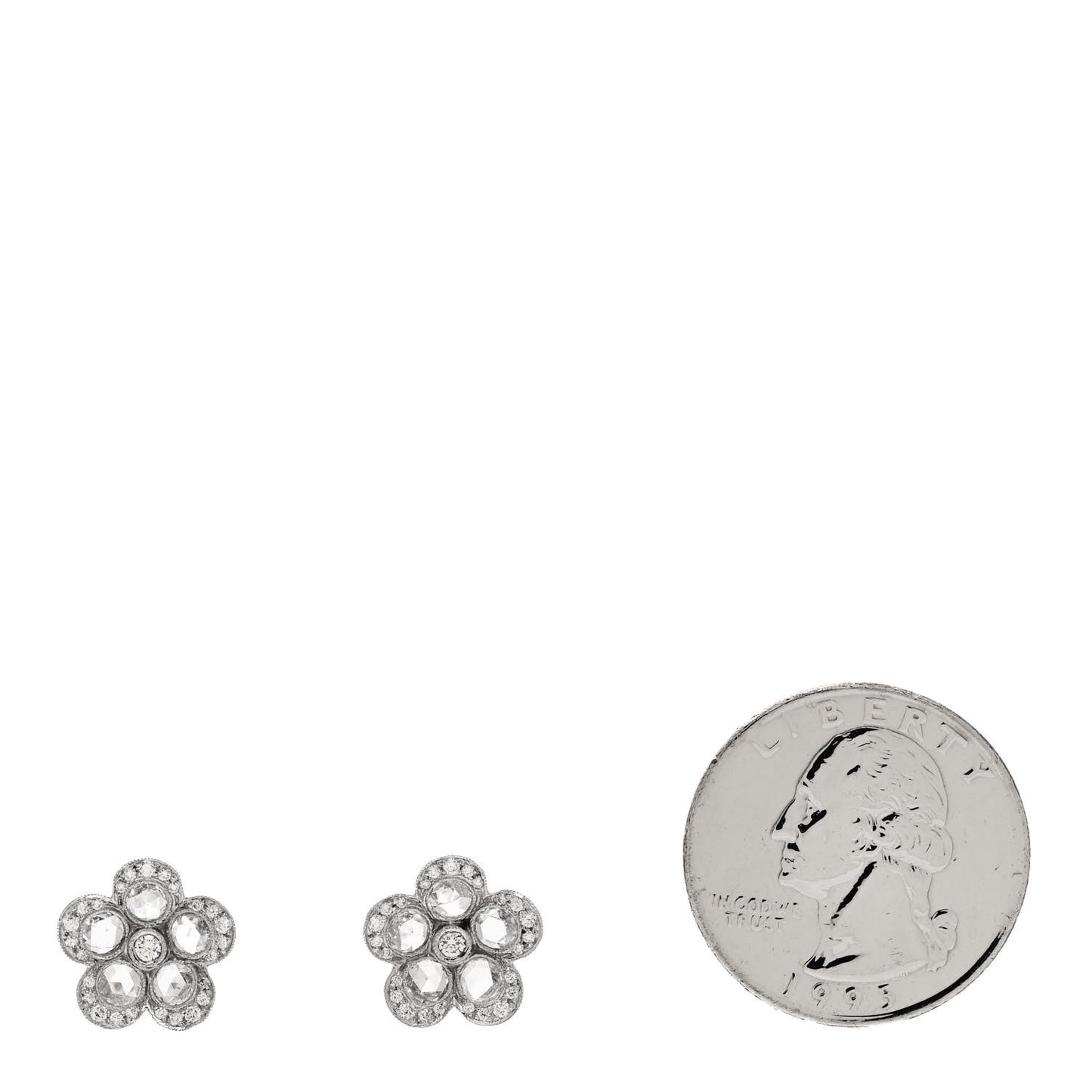 Platinum Diamond Enchant Flower Stud Earrings