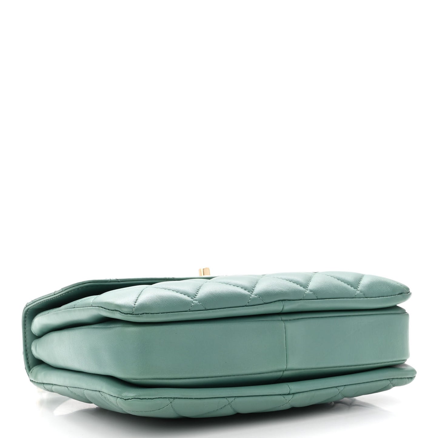 Lambskin Quilted Small Trendy CC Flap Dual Handle Bag Green