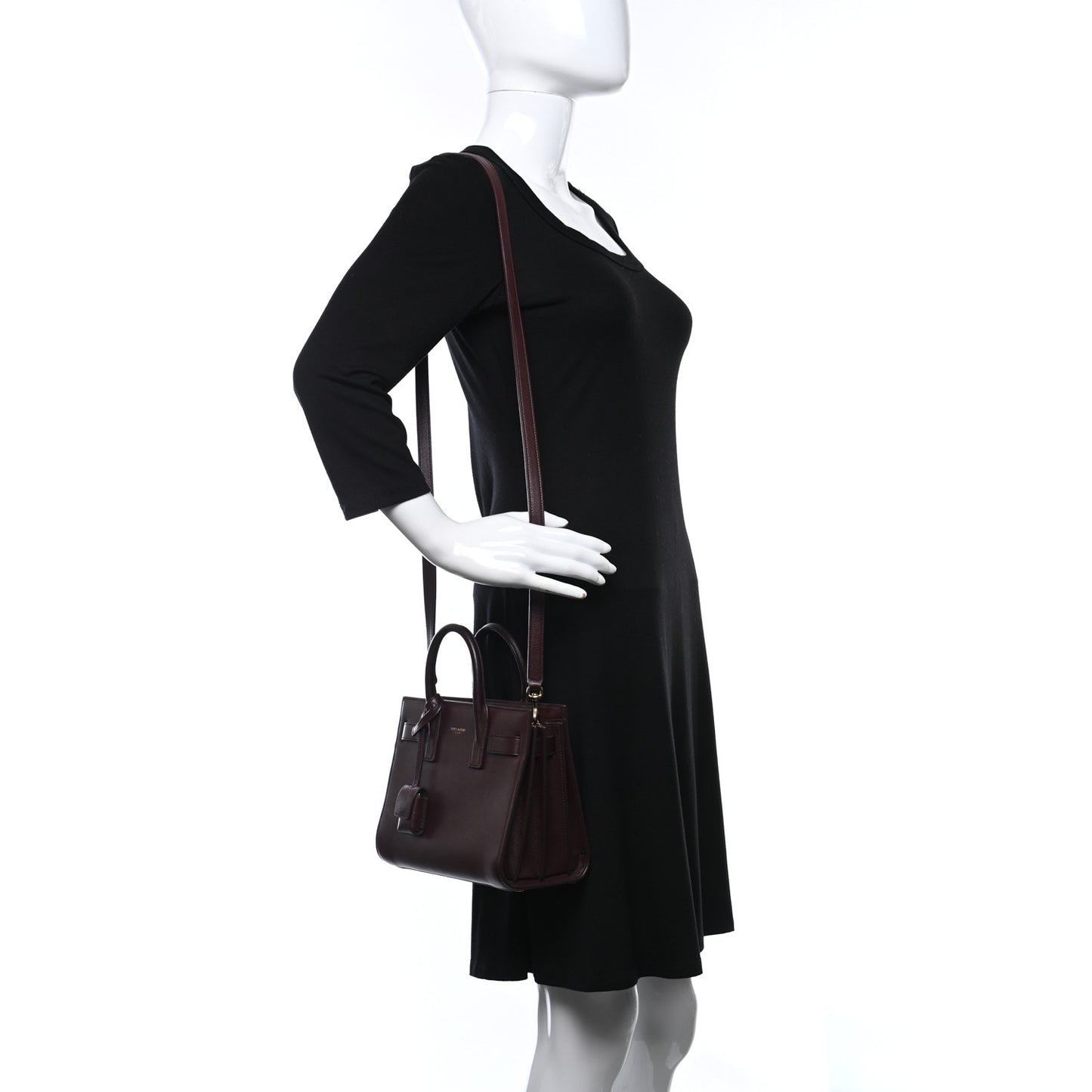 Calfskin Nano Sac De Jour Dark Amaranto